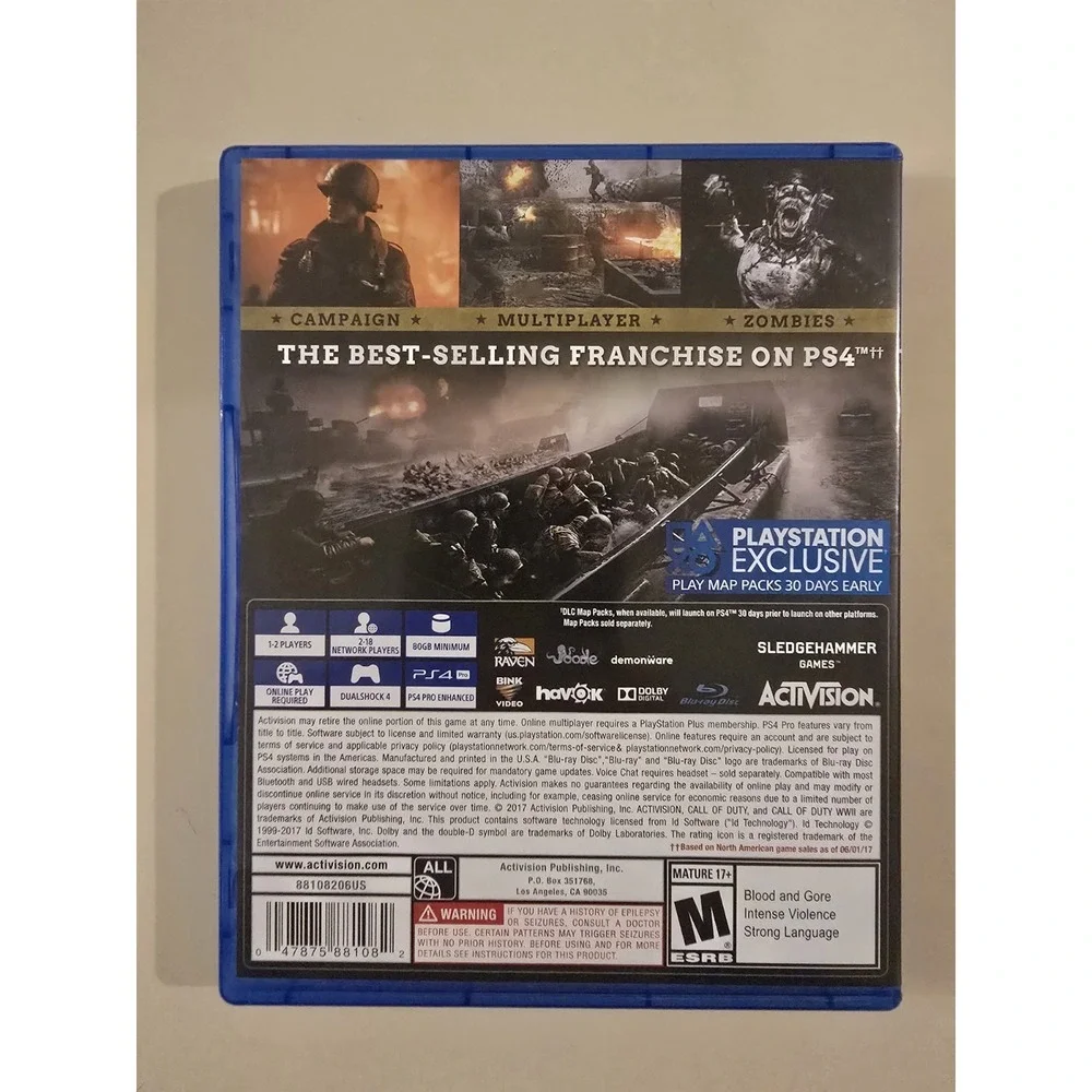Call of Duty WWII (Sony Playstation 4 PS4, 2017) CIB COMPLETE